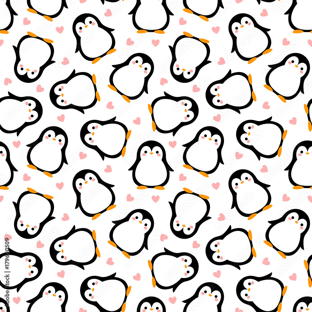 Naklejka premium Snowman Seamless Pattern Background, Christmas Vector illustration