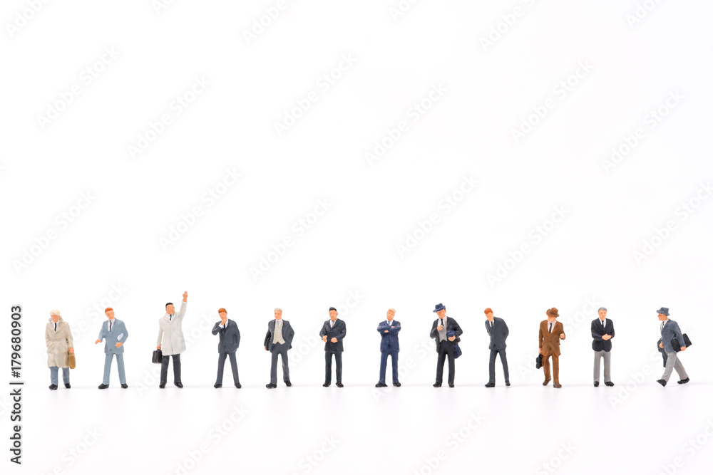 group of businessman on white background