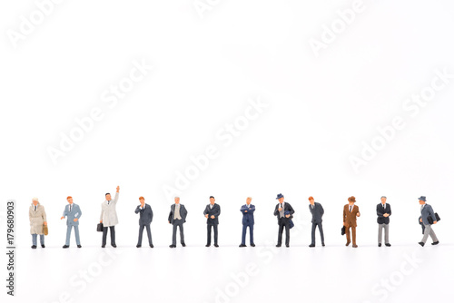 group of businessman on white background