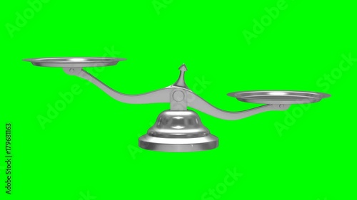 Scales on green background. Isolated 3D render