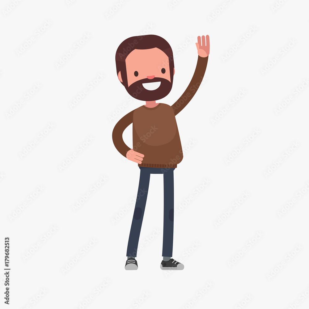 Male character in casual clothes: Vector illustration. Male character in casual clothes: Vector illustration.