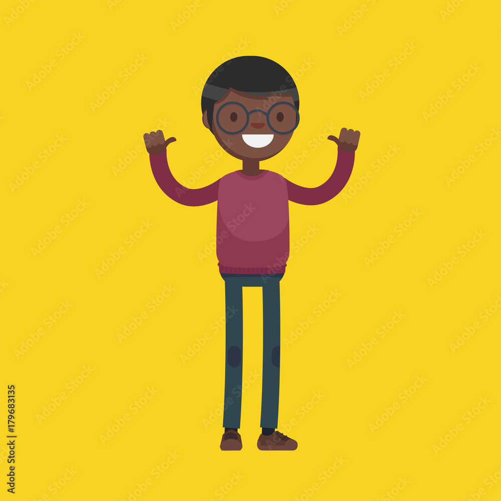 Male character in casual clothes: Vector illustration. Male character in casual clothes: Vector illustration.