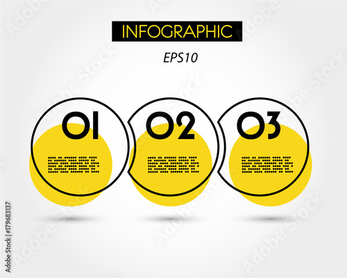 triple yellow infographic ring