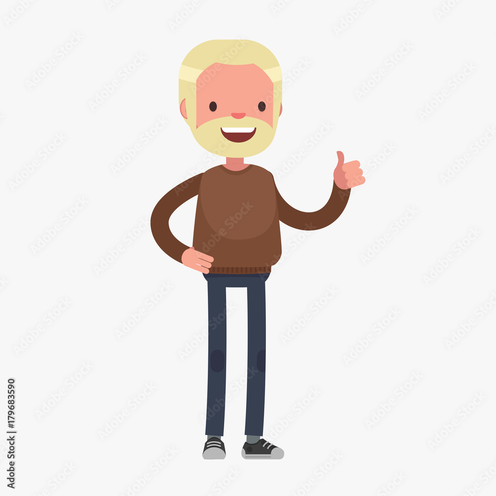 Male character in casual clothes: Vector illustration. Male character in casual clothes: Vector illustration.