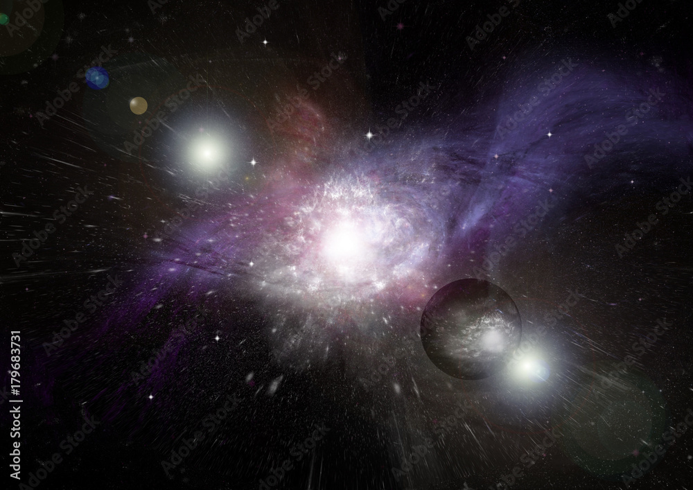 Obraz premium Stars, dust and gas nebula in a far galaxy