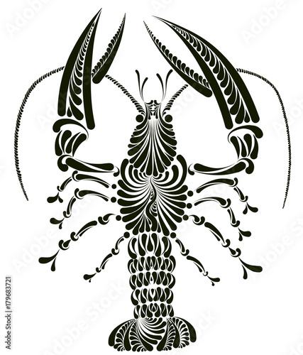 Decorative openwork illustration of cancer