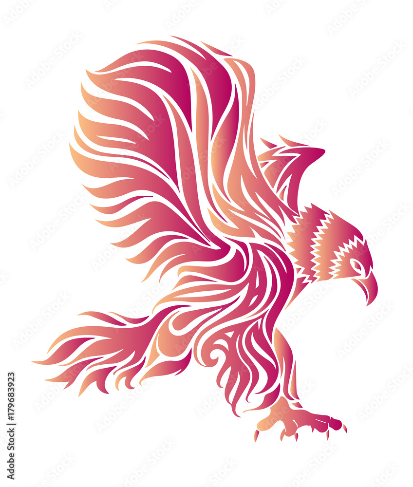 Fire Eagle With Skull - Buy t-shirt designs