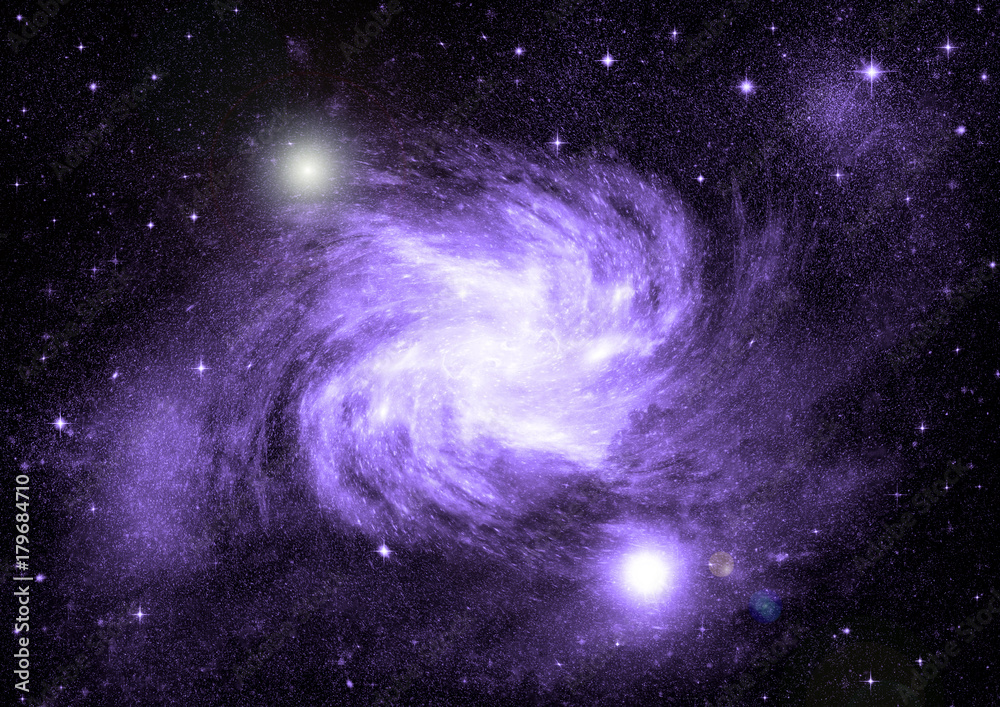 Stars, dust and gas nebula in a far galaxy Stars, dust and gas nebula in a far galaxy
