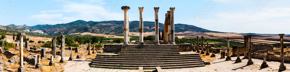 Volubilis, Morocco - touristic attraction and a Roman archaeological site