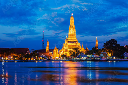 Wat Arun temple in Bangkok  Thailand in the night