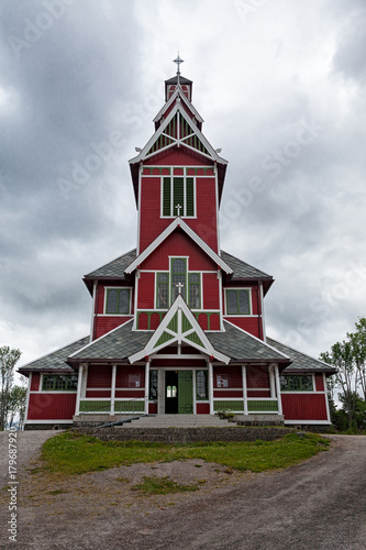 Buksnes church in Gravdal city, Norway