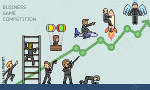 vector pixel art business game