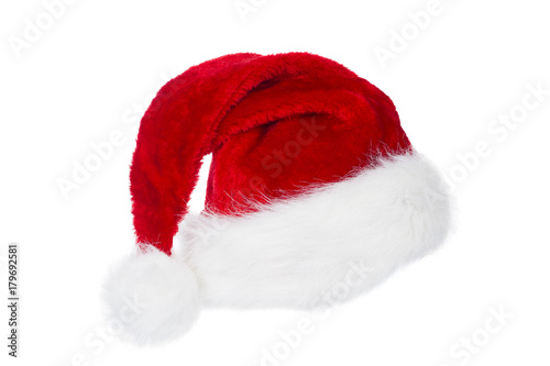 Santa Claus Hat, Red Christmas Hat Isolated over White Background photo