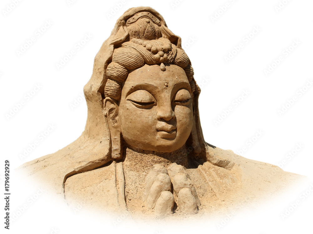 Obraz premium Sand sculpture charity God isolated