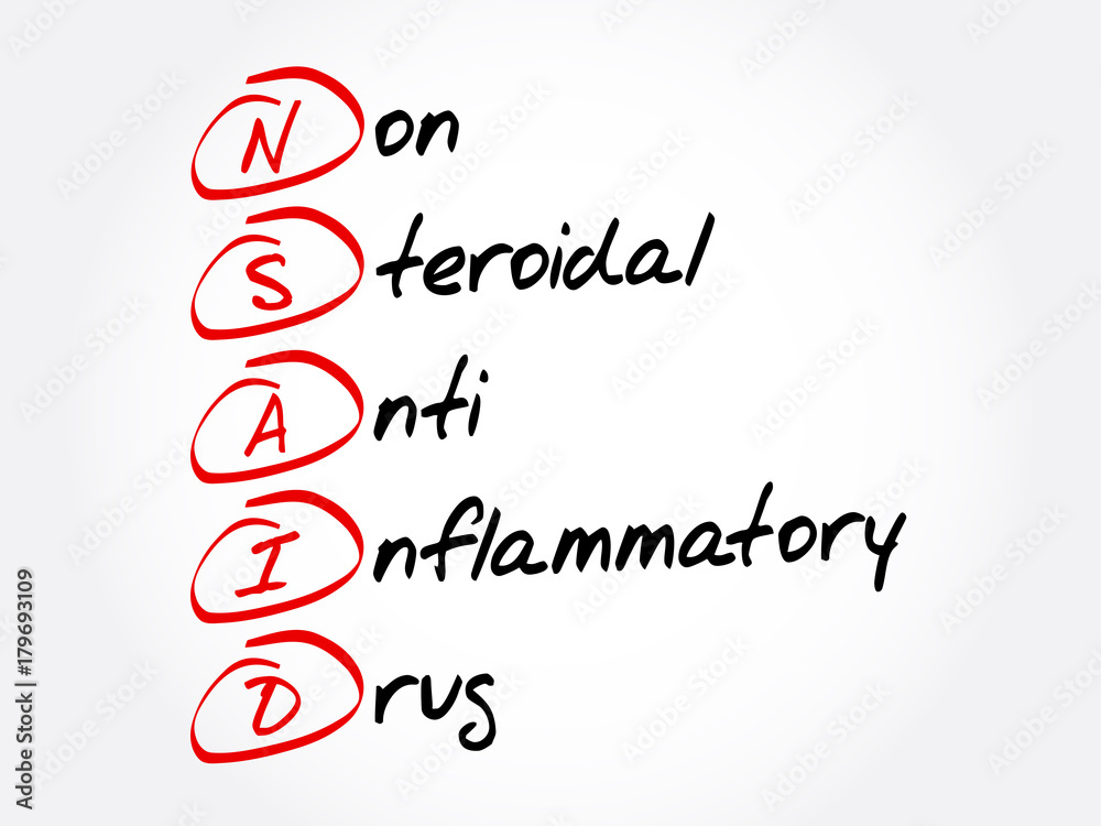 NSAID - nonsteroidal anti-inflammatory drug acronym, concept background NSAID - nonsteroidal anti-inflammatory drug acronym, concept background