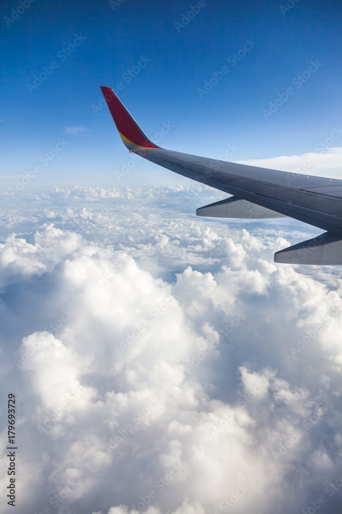The plane on the clouds The plane on the clouds
