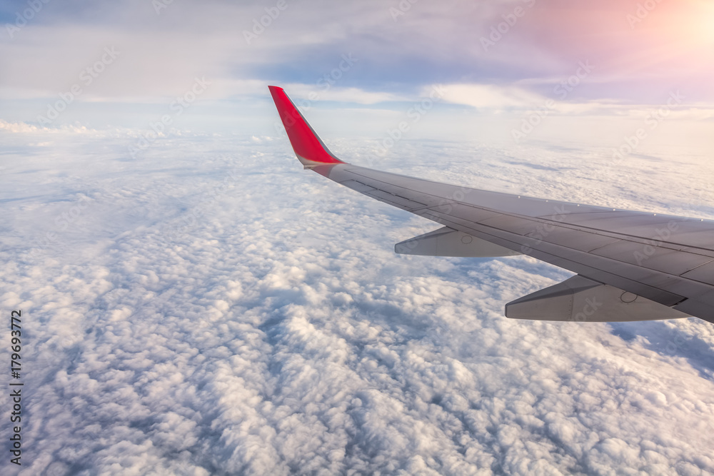The plane on the clouds The plane on the clouds