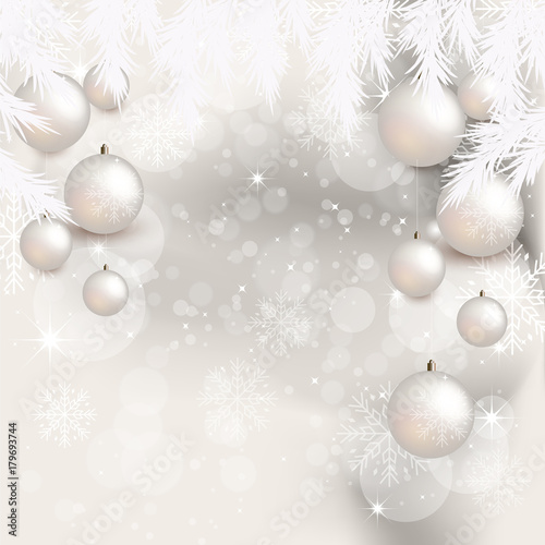 Christmas Balls with Abstract Background