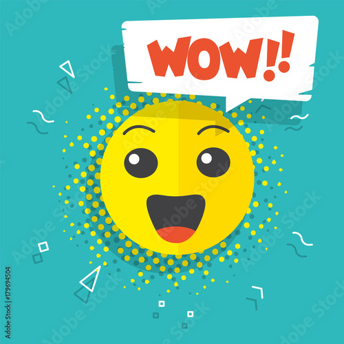 Smiley "wow" expression yellow face
