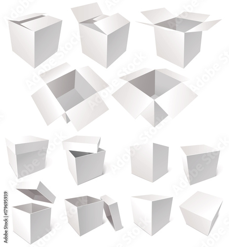 Cardboard boxes isolated on white background