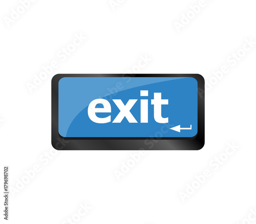 computer keyboard keys with exit on enter button