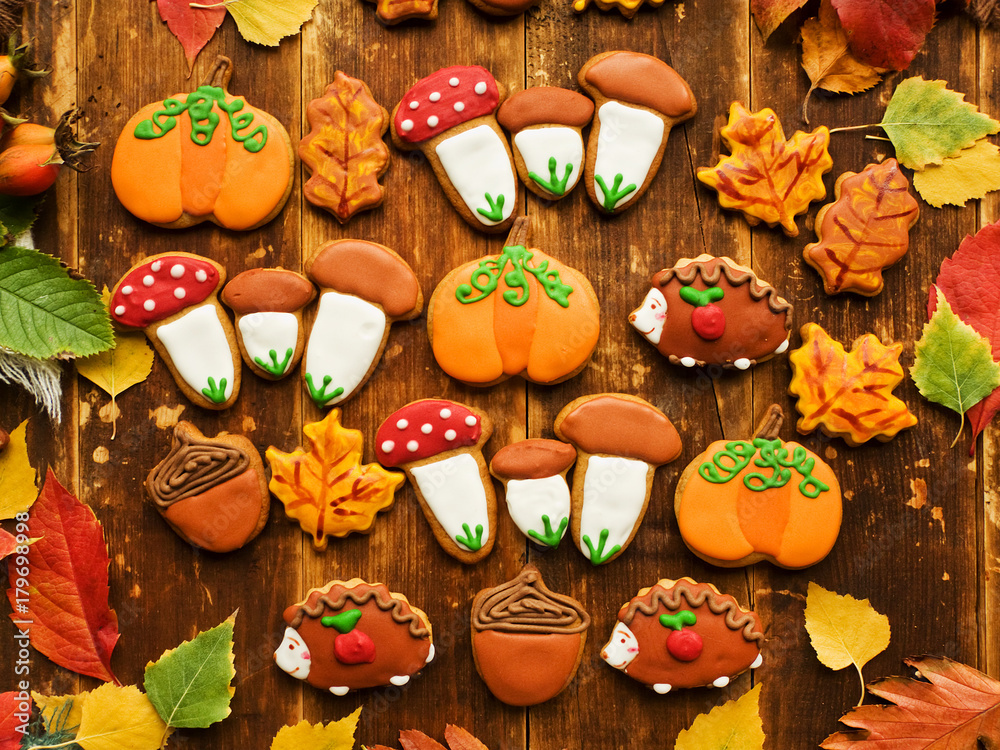 Autumn gingerbread cookies