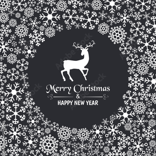 Christmas wreath with snowflakes