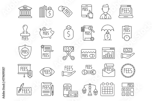 Fees Icon set