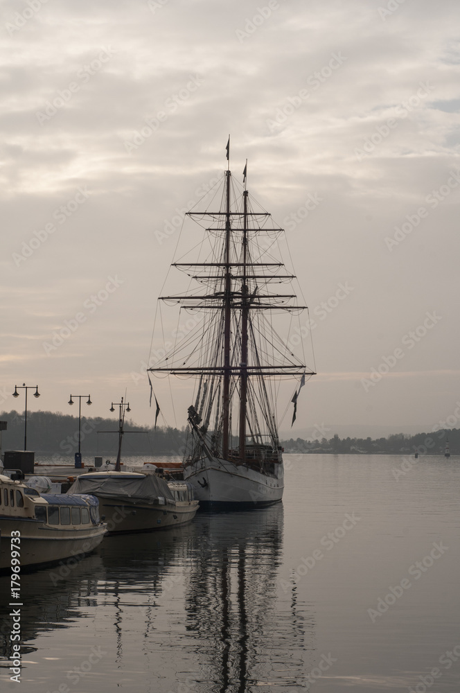 Old sailing ship on the Oslo
