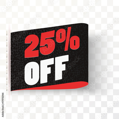 Price tag Label, Red and Black. Vector