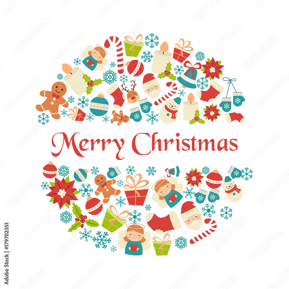 Obraz premium Christmas greeting card