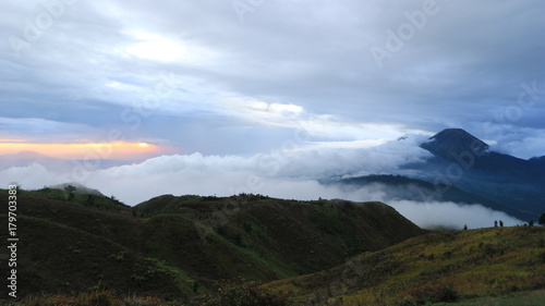 view of mount prau dieng, central jawa, indonesia