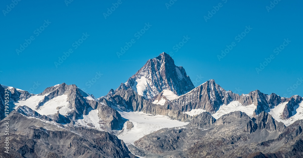 Furka pass, a high mountain pass in the Swiss Alps connecting Gletsch, Valais with Realp, Uri.