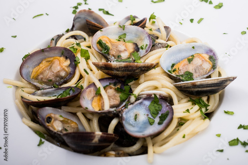 Spaghetti with Clams close up