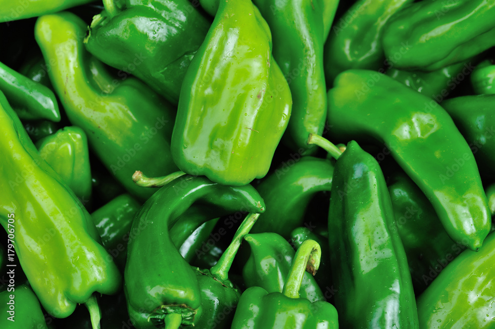 fresh green pepper selling at market fresh green pepper selling at market