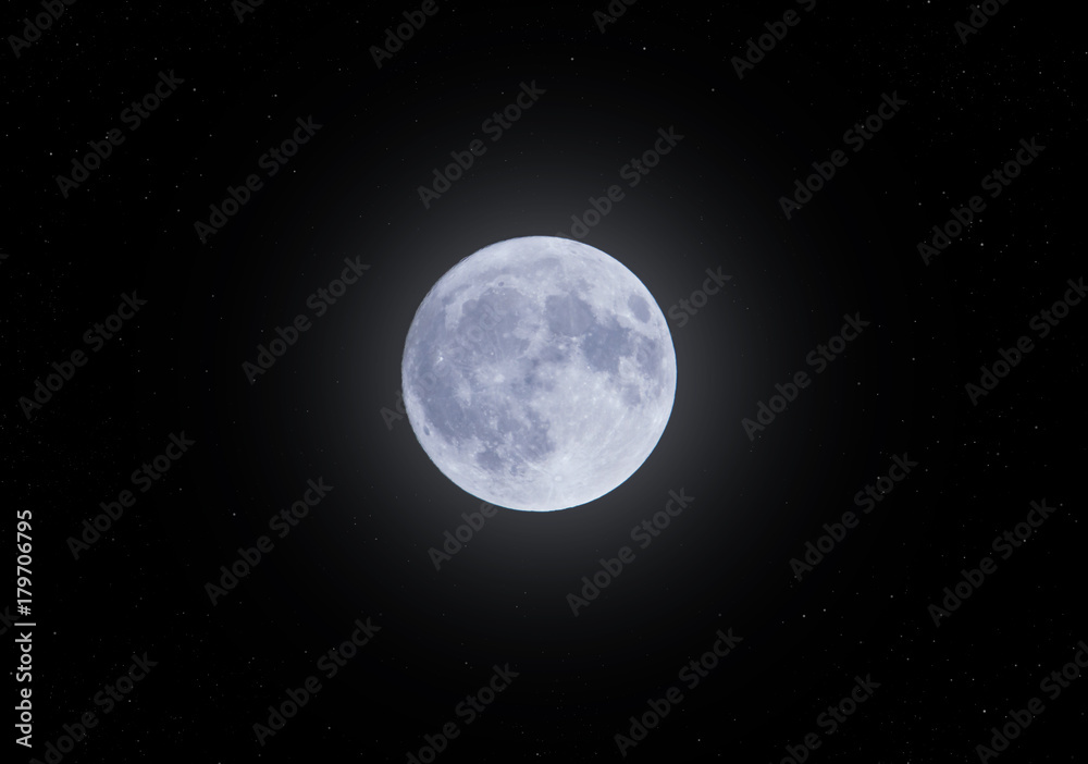 Fototapeta premium Moon in the dark night.
