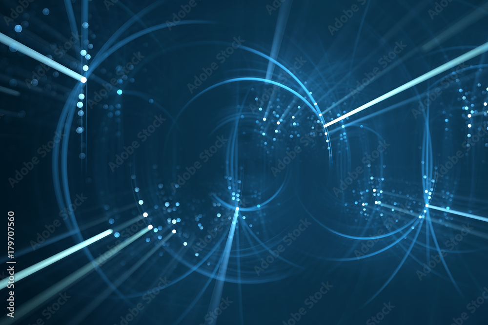 Abstract blue light rays background