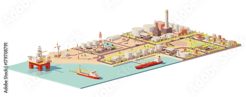 Obraz na płótnie Vector oil extraction and consumption infographic w salonie