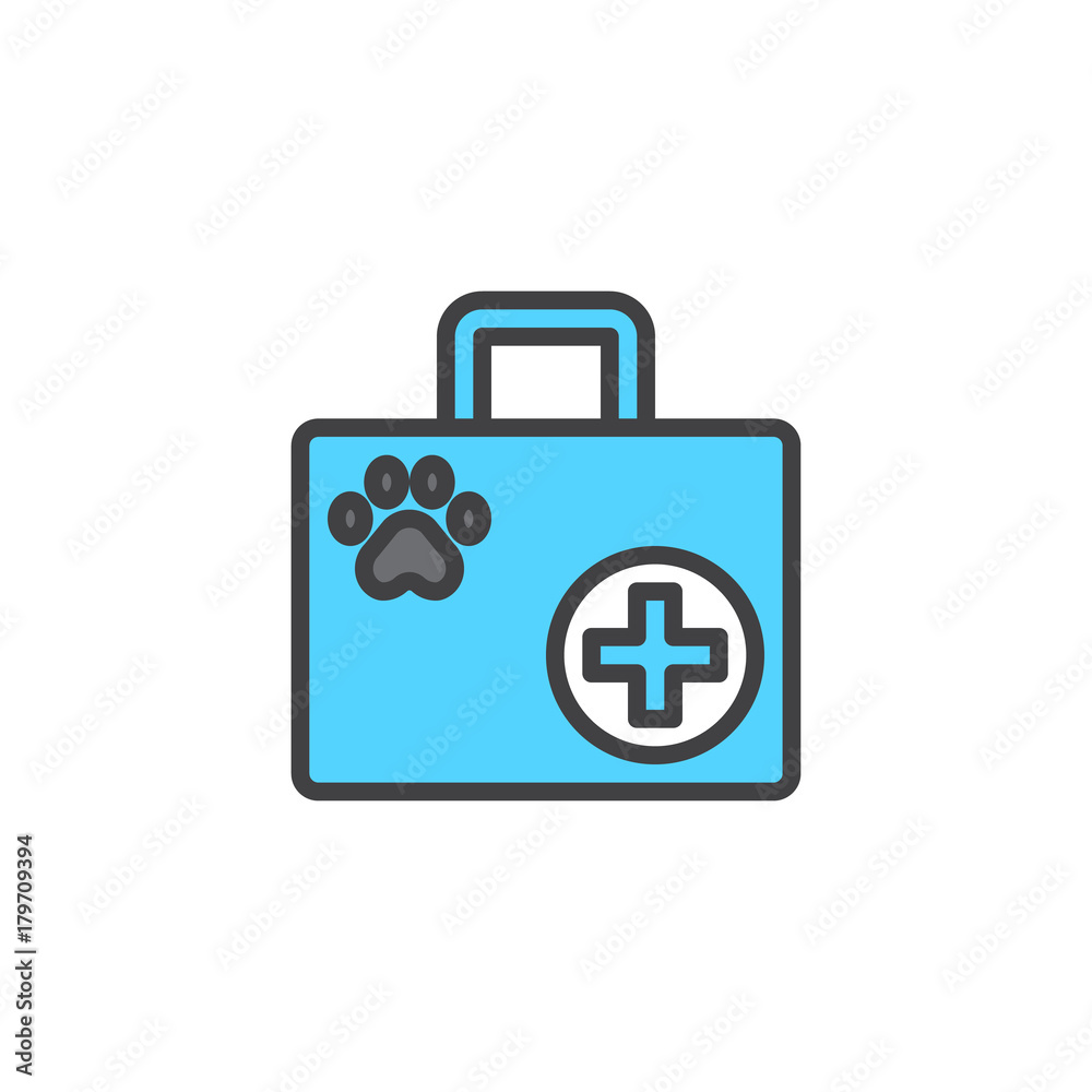 Pet first aid filled outline icon, line vector sign, linear colorful pictogram isolated on white. Symbol, logo illustration. Pixel perfect vector graphics Pet first aid filled outline icon, line vector sign, linear colorful pictogram isolated on white. Symbol, logo illustration. Pixel perfect vector graphics