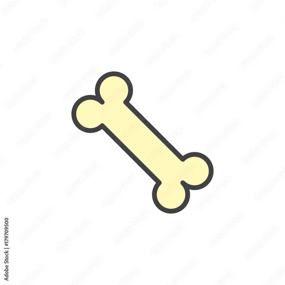 Bone filled outline icon, line vector sign, linear colorful pictogram isolated on white. Symbol, logo illustration. Pixel perfect vector graphics Bone filled outline icon, line vector sign, linear colorful pictogram isolated on white. Symbol, logo illustration. Pixel perfect vector graphics
