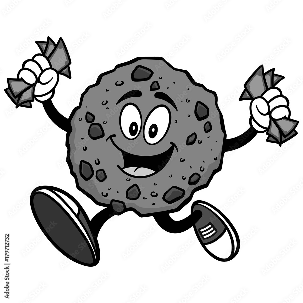 Fototapeta premium Chocolate Chip Cookie with Money Illustration