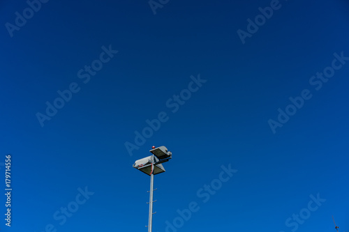 light pole and clear blue sky