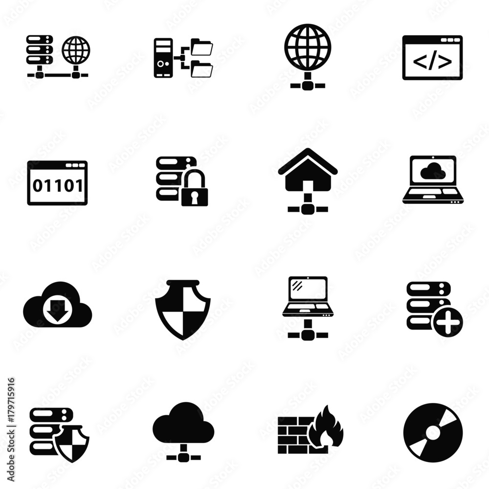 hosting provider icon set hosting provider icon set