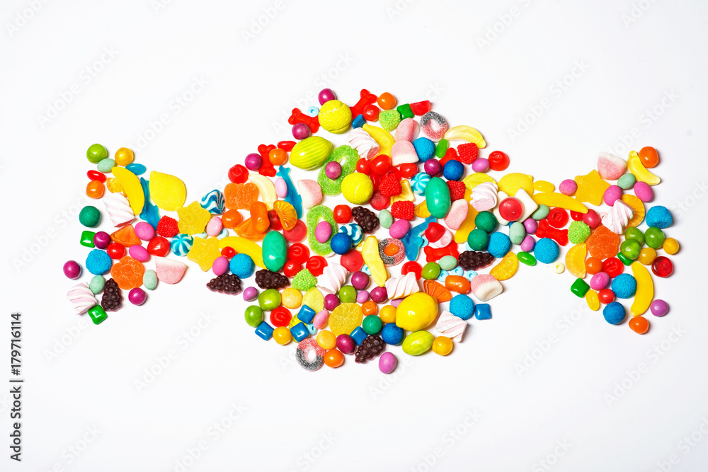 Colorful candy on white background Colorful candy on white background