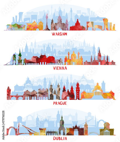 Photography Cityscapes of Warsaw, Vienna, Prague, Dublin