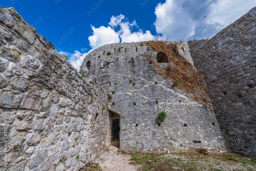 Tower of Stari Bar fortress near Bar city in Montenegro