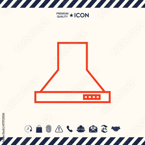 Kitchen hood linear icon