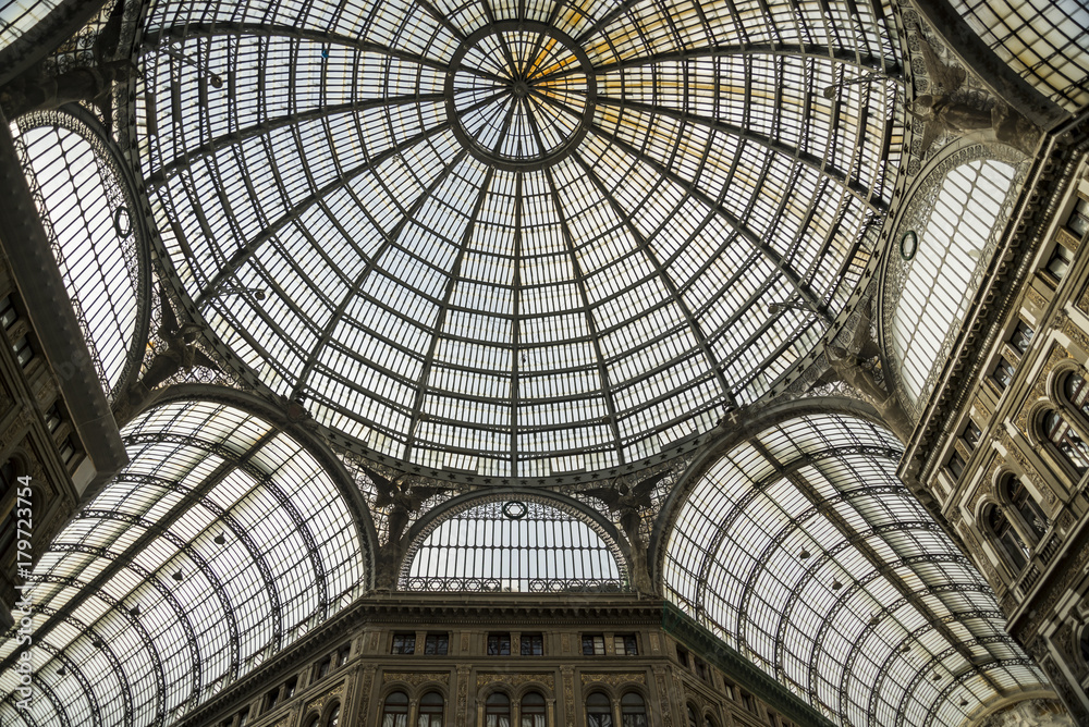 Interior of Galleria Umberto I in Naples