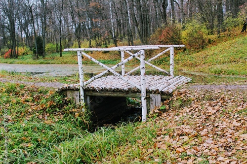 Birch bridge in the estate of Count Leo Tolstoy in Yasnaya Polyana.