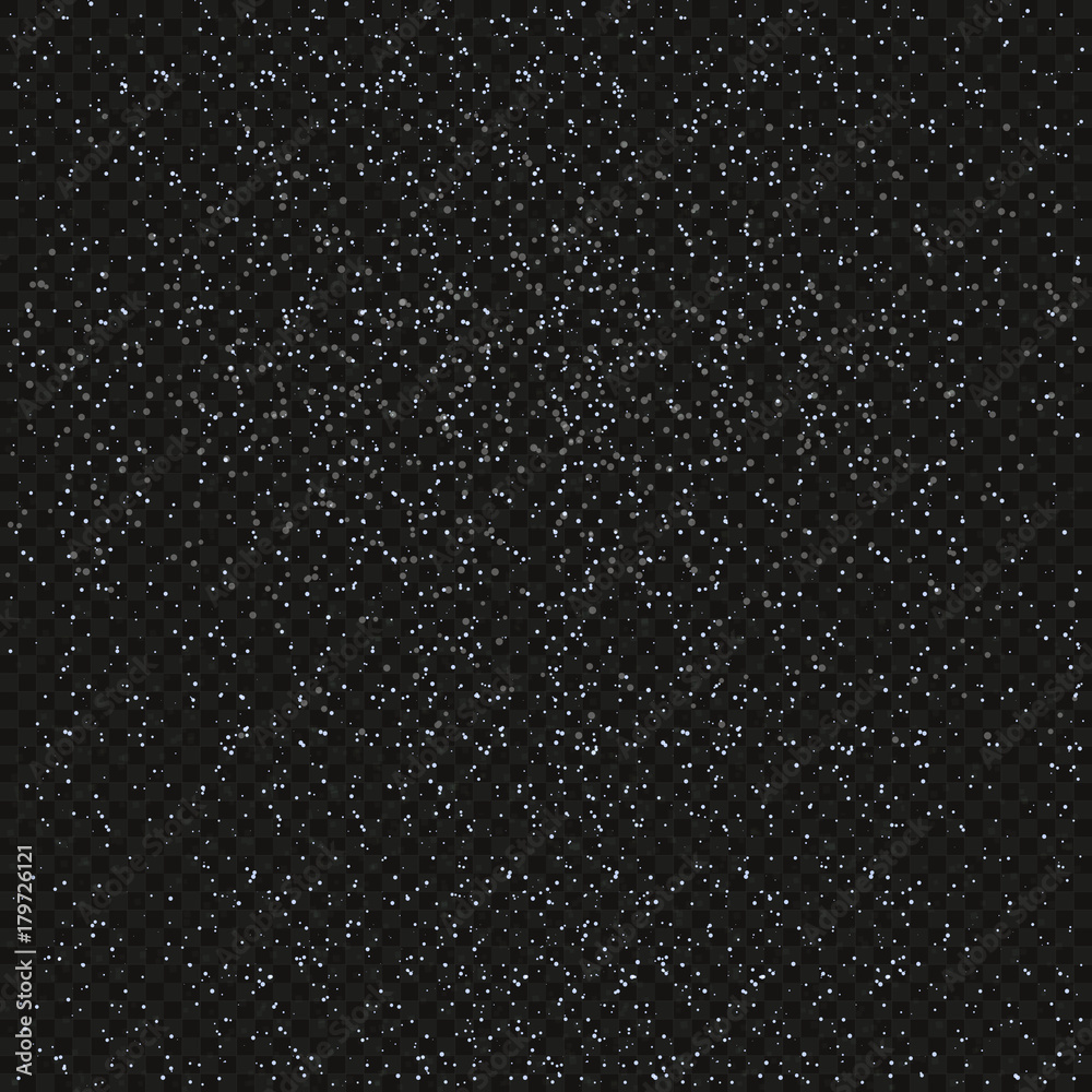 Obraz premium Falling snowflakes isolated on transparent background. Vector illustration.